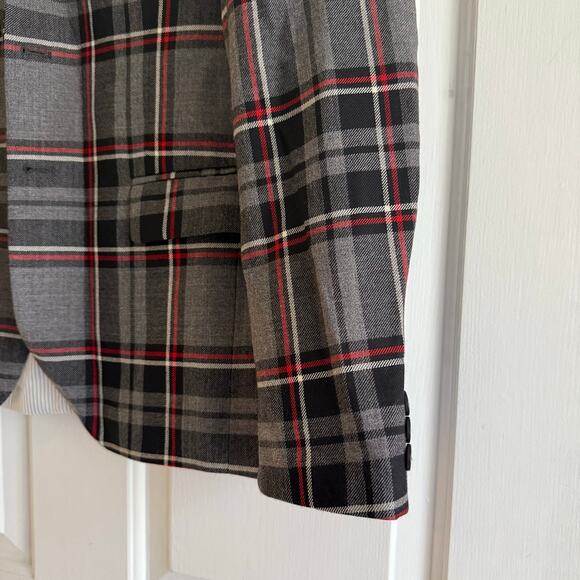 Brooks Brothers Two-Buttoned Plaid Wool Blazer Jacket Size Large Preppy Academia - Picture 3 of 9